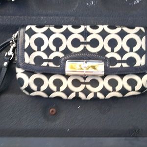 Genuine coach canvas wristlet